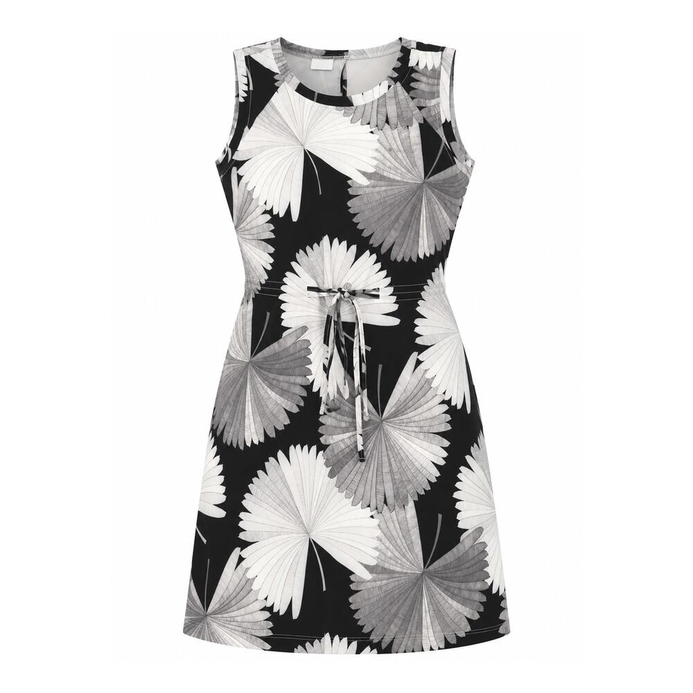 Columbia XL Athleisure Floral Dress Black White Sleeveless Sporty Casual GORP